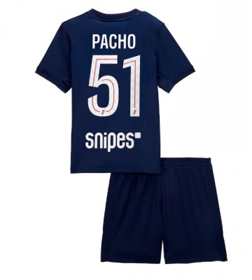 Paris Saint-Germain Willian Pacho #51 Hemmakläder Barn 2025-26 Kortärmad (+ Korta byxor)